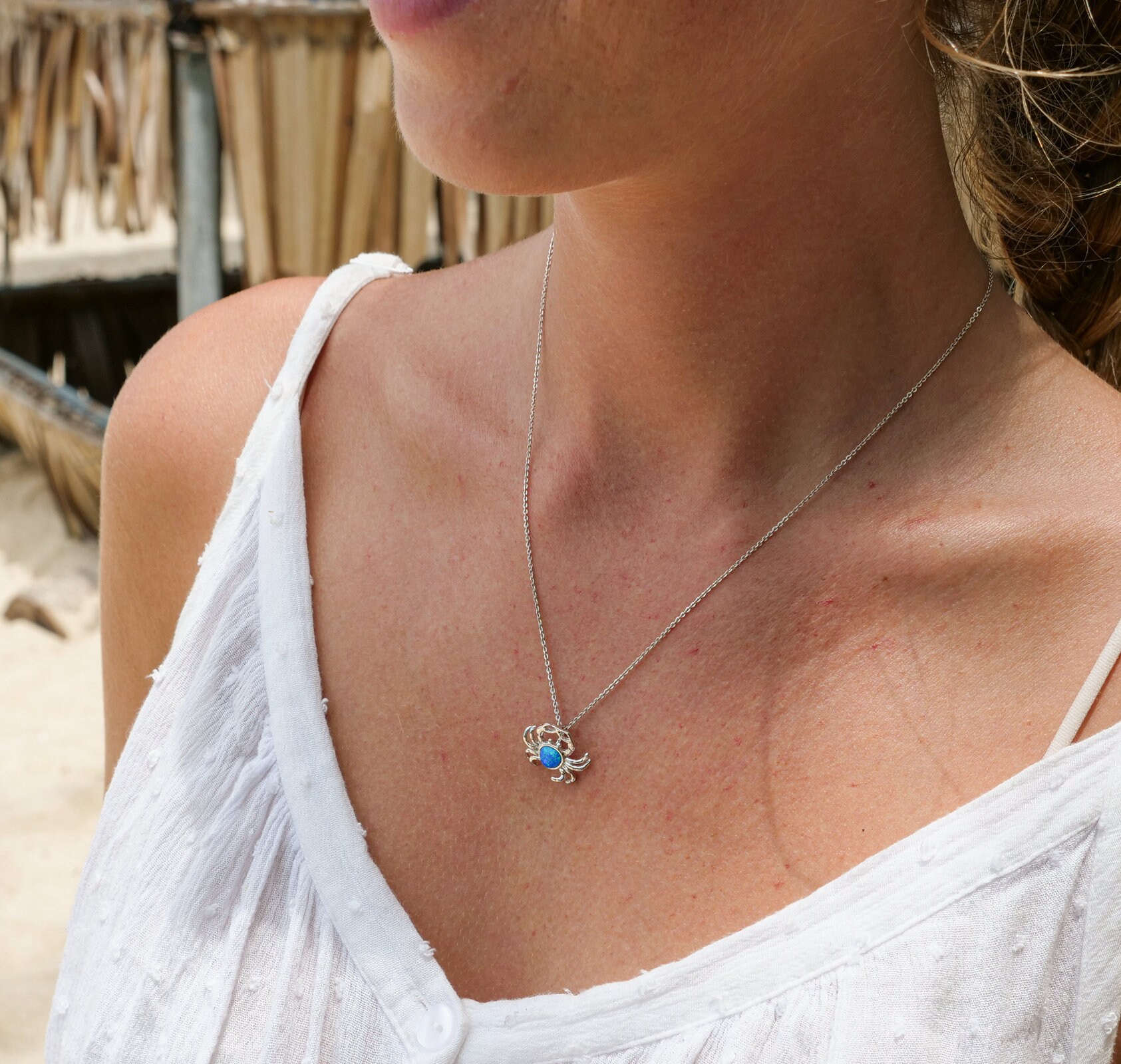 Collana corta cavalluccio marino blu Barbara Burgio bbc42