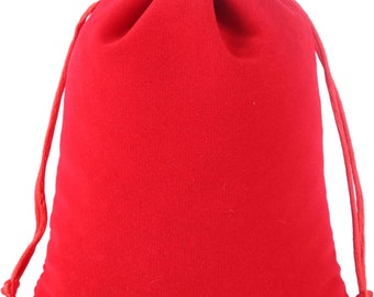 Sac à cordon en velours, pochette rouge, emballage cadeau, pochette de rangement en velours, pochette à bijoux, pochette cadeau, sac rouge
