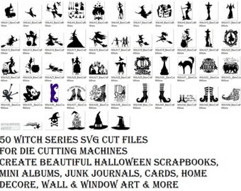 Halloween Witch Series 50 SVG Cut Files For Die Cutting Machines Cricut Silhouette etc.