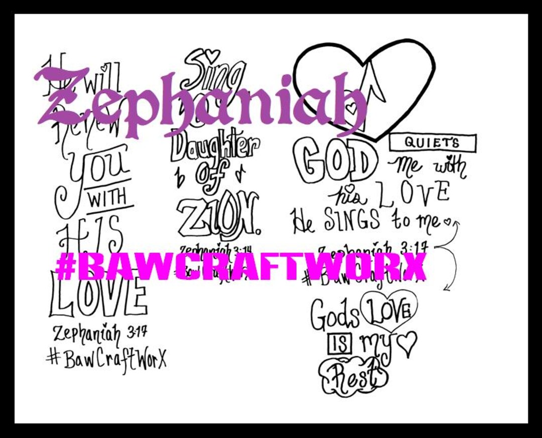 Set of 3 Zephaniah Printable Bible Journal Templates, Margins & Tip Ins ...