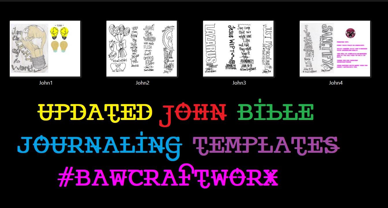 UPDATED Set of 11 John Printable Bible Journal Templates, Margins & Tip ...