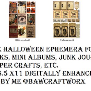 Printable Halloween Ephemera Collage Sheets Journal Cards Clip Art for ...