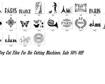 French Series SVG Cut Files For Die Cutting Machines Cricut Silhouette etc.