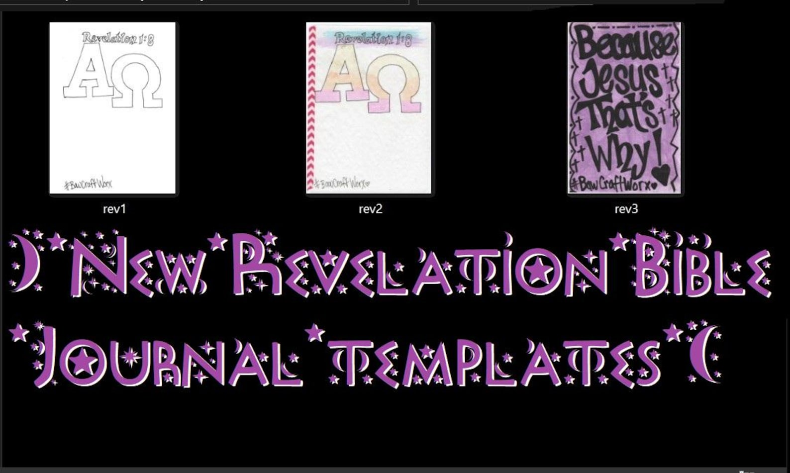 NEW Set of 3 Revelation Printable Bible Journal Templates, Margins ...
