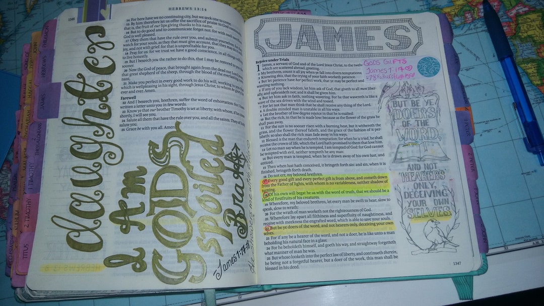Set of 2 James Printable Bible Journal Templates, Margins & Tip Ins. - Etsy