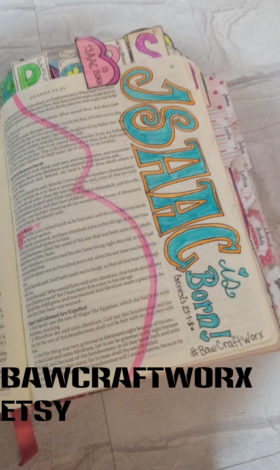 UPDATED Set of 32 Genesis Printable Bible Journal Templates, Margins ...