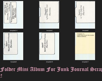 Printable File Folder Mini Album TEMPLATES ONLY!