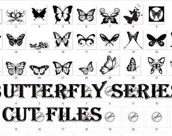 Butterfly Series Svg Cut Files For Die Cutting Machines Cricut Silhouette etc.