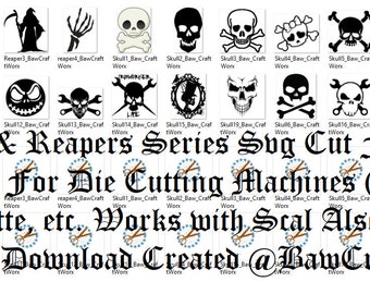 Halloween Skulls & Reapers Series Svg Cut Files For Die Cutting Machines Cricut Silhouette