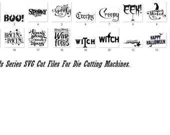 Halloween Words Series SVG Cut Files For Die Cutting Machines etc.