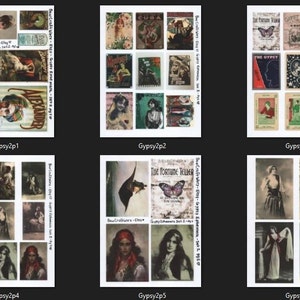 IMPRIMABLE Gypsy Ephemera Set 2 Journal Cards Collage Sheets Ephemera Junk Journals Mini Albums Scrapbooks Journals Paper Crafts Cards Etc.