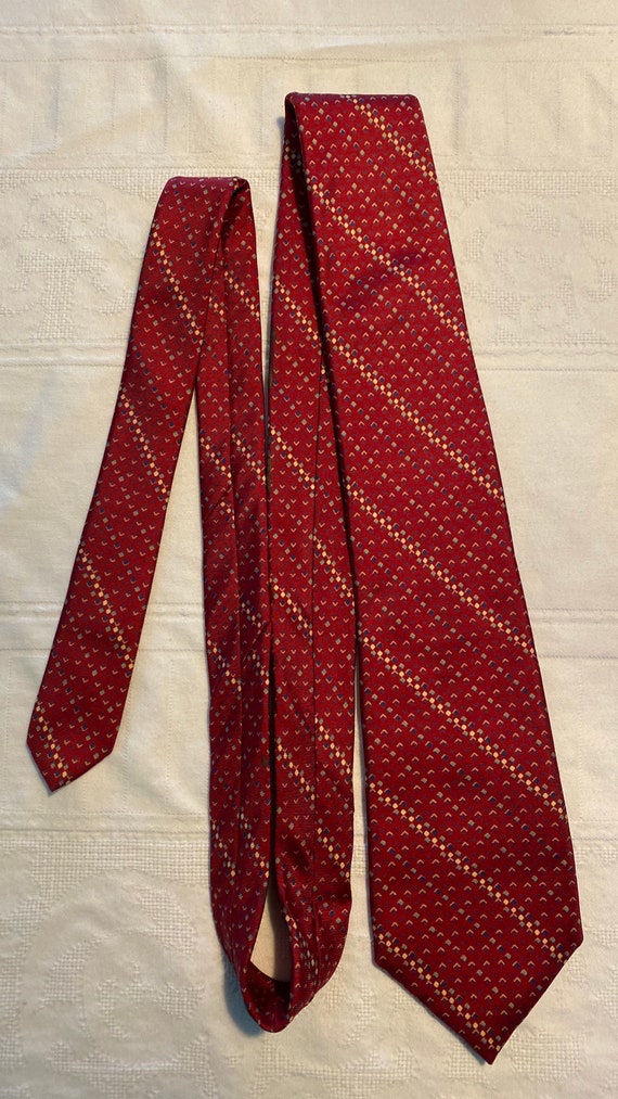 Yves Saint Laurent Red Silk Tie 60s