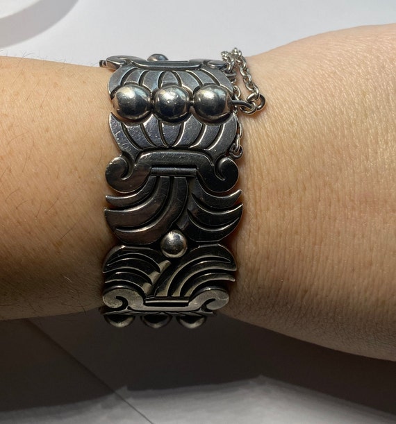 Hector Aguilar Panel Bracelet Mexican Sterling Si… - image 4