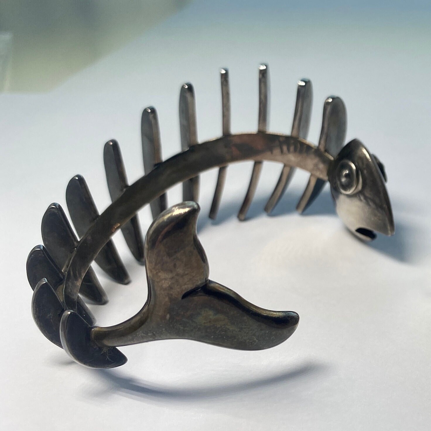 Antonio Pineda Fish Bone Bracelet Mexican Sterling Silver Antonio Pineda Fish Bone Bracelet Mexican Sterling Silver