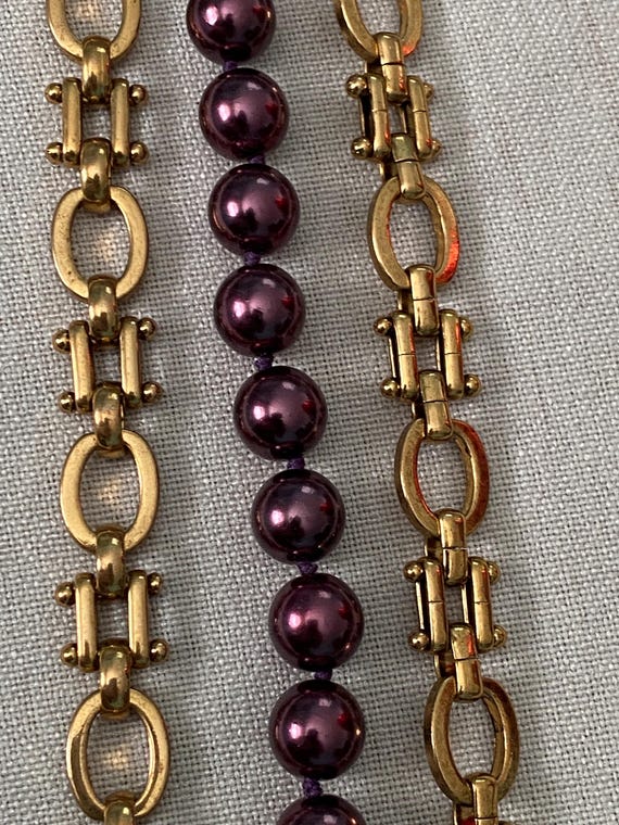 Kenneth J Lane Purple Orchid Statement Necklace C… - image 3