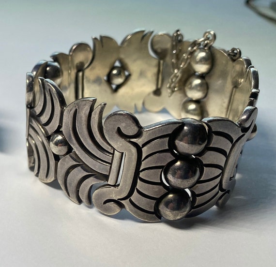 Hector Aguilar Panel Bracelet Mexican Sterling Si… - image 3