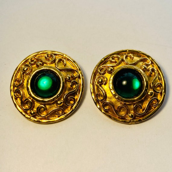French Designer Gold Earrings Edouard Rambaud Paris 1980s 90s
