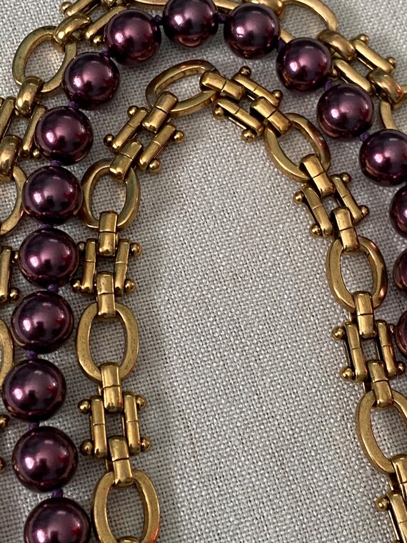 Kenneth J Lane Purple Orchid Statement Necklace C… - image 4