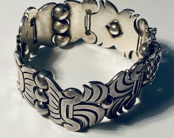 Hector Aguilar Panel Bracelet Mexican Sterling Silver