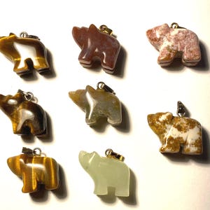 Bear Pendants semi precious stones southwestern style