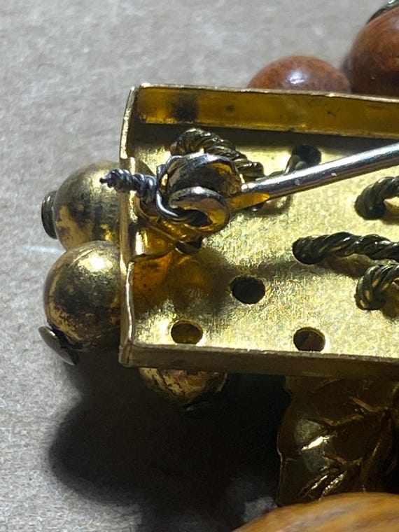 Miriam Haskell Walnut Brooch Frank Hess - image 4