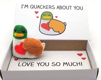 Handmade anniversary gift - Duck magnet in a matchbox