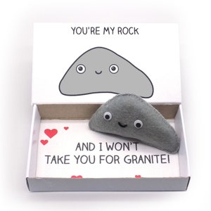 Cute funny love gift - You're my rock love gift, cute handmade magnet in a matchbox