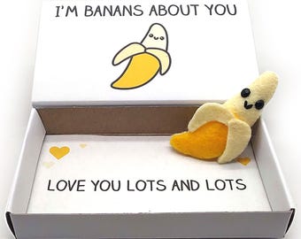 Funny romantic gift - handmade banana magnet
