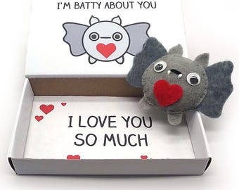 Handmade Felt Bat Magnet Gift Box – I'm Batty About You