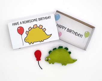 Dinosaur birthday gift - Cute, handmade stegasaurs birthday present