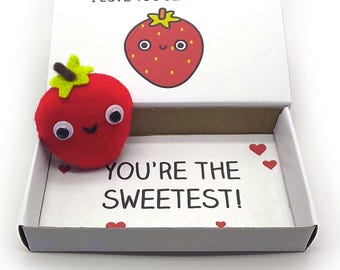 Handmade love gift - I love you berry much magnet in a matchbox