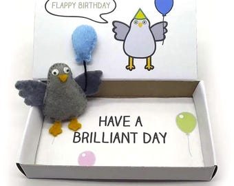 Pigeon gift - birthday present - Cute, handmade pigeon magnet