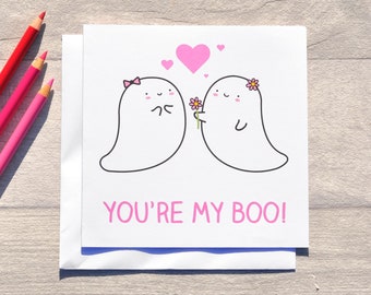 Cute lesbian Valentine's Day card - You're my boo! LGBT - Gay card