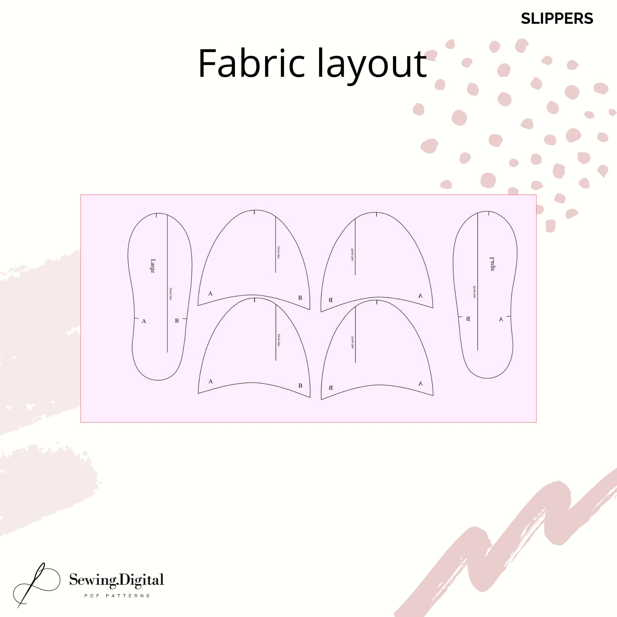 Women Men Slippers PDF Sewing Pattern, Digital A4/US Letter Printable ...