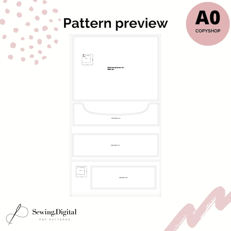 DIY Pet Bed Sewing Pattern PDF | 3 Sizes | Removable Pillow | A4 / US ...