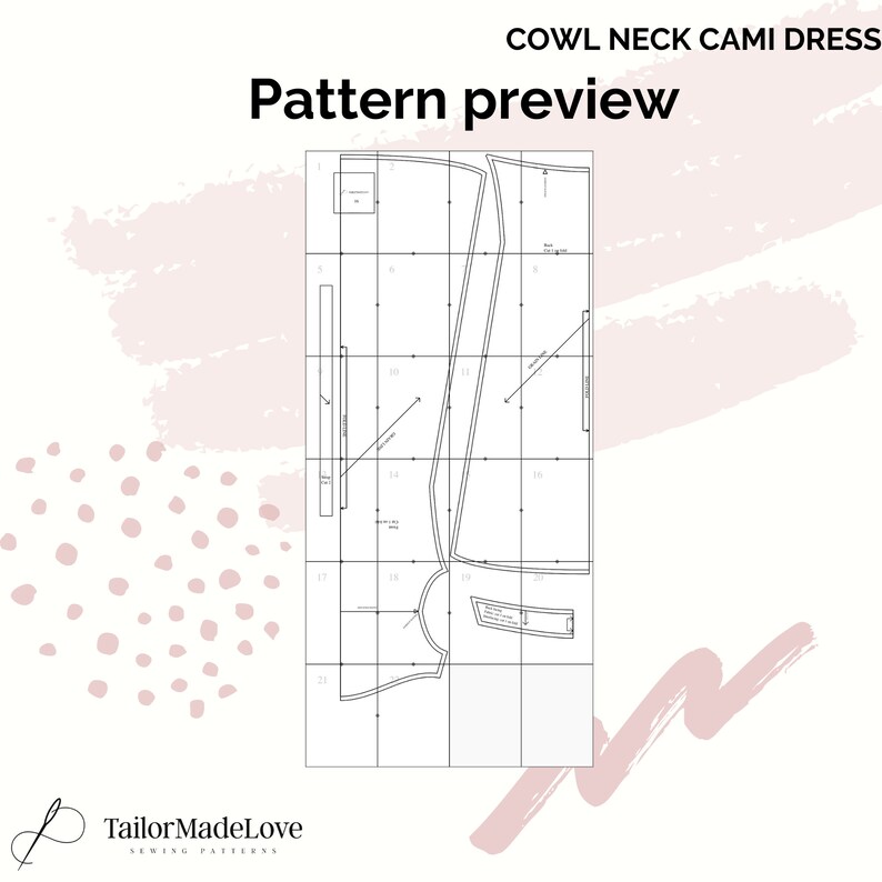 Biascut Slip Dress PDF Sewing Pattern Cowl Neck Dress Etsy UK