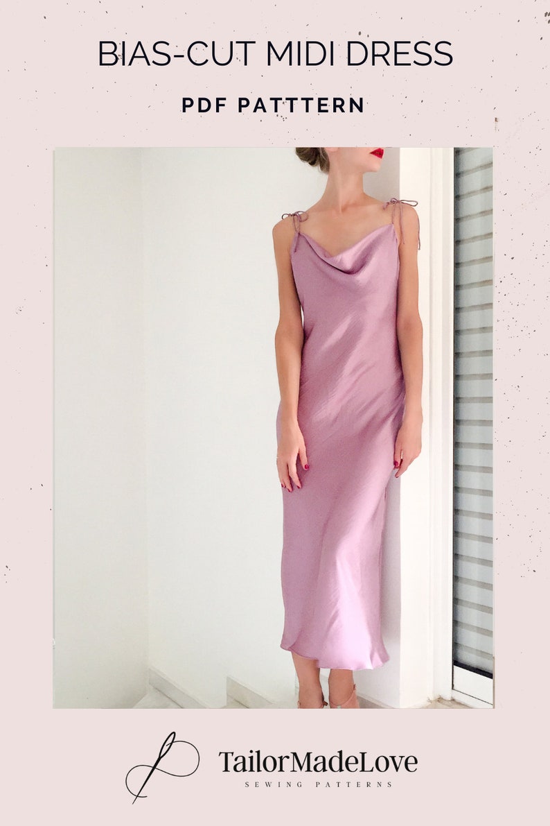 Biascut Slip Dress PDF Sewing Pattern Size 10 Cowl Neck Slip Etsy