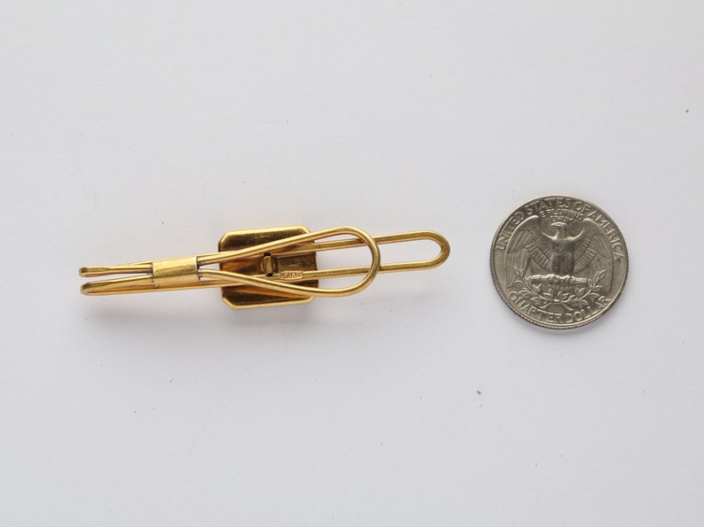 tie clip with natural agate from 1960s Vintage Soviet Tie Clip brass gold-plated tie clip