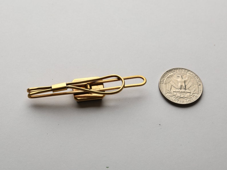 tie clip with natural agate from 1960s Vintage Soviet Tie Clip brass gold-plated tie clip