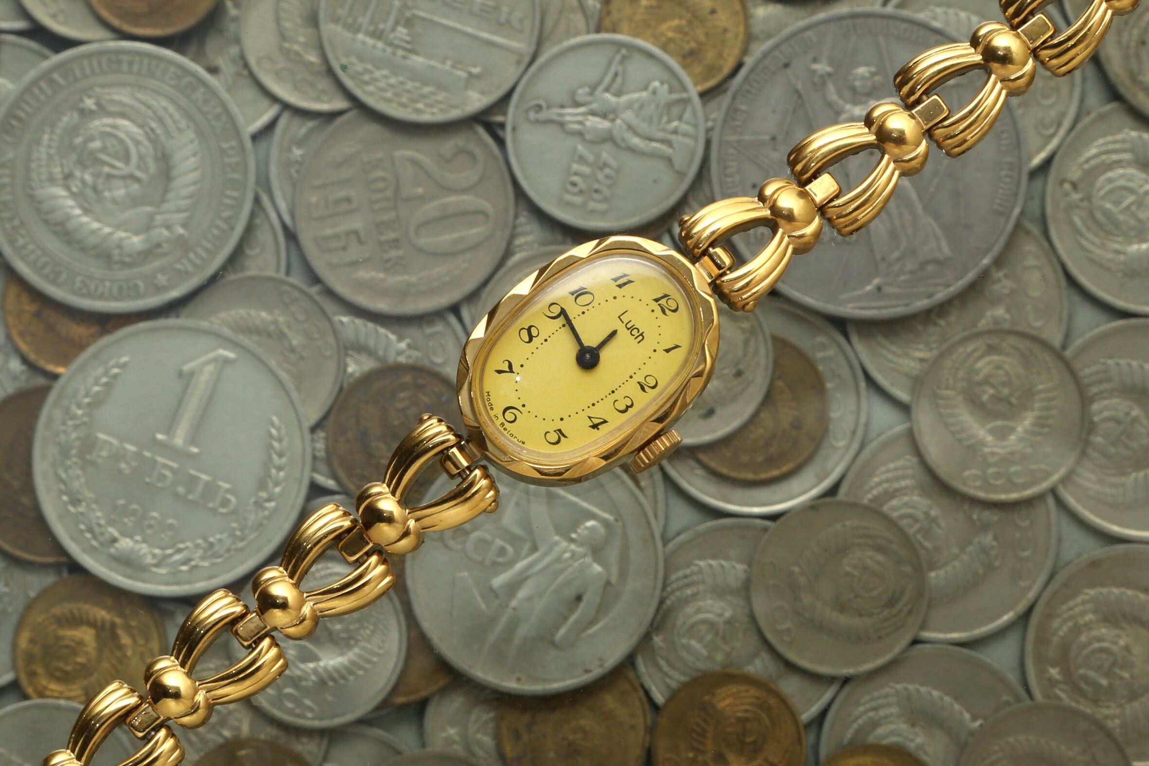 Vintage women's watch Luch NOS gold plating wrist watch Etsy