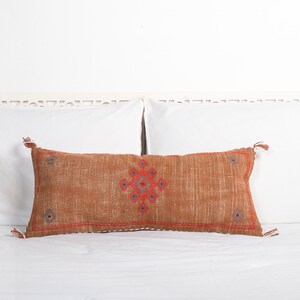 Rust Cactus Silk Lumbar Pillow Decorative Throw Pillow Extra