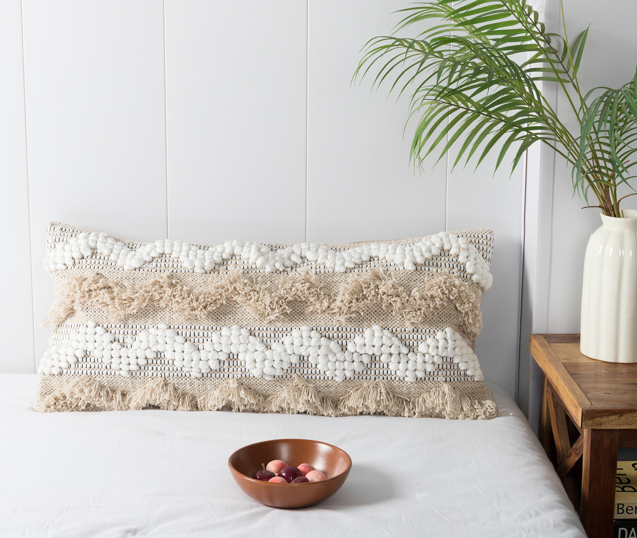 Boho Lumbar Pillow Cover handwoven Textured Pillow Cushion Etsy