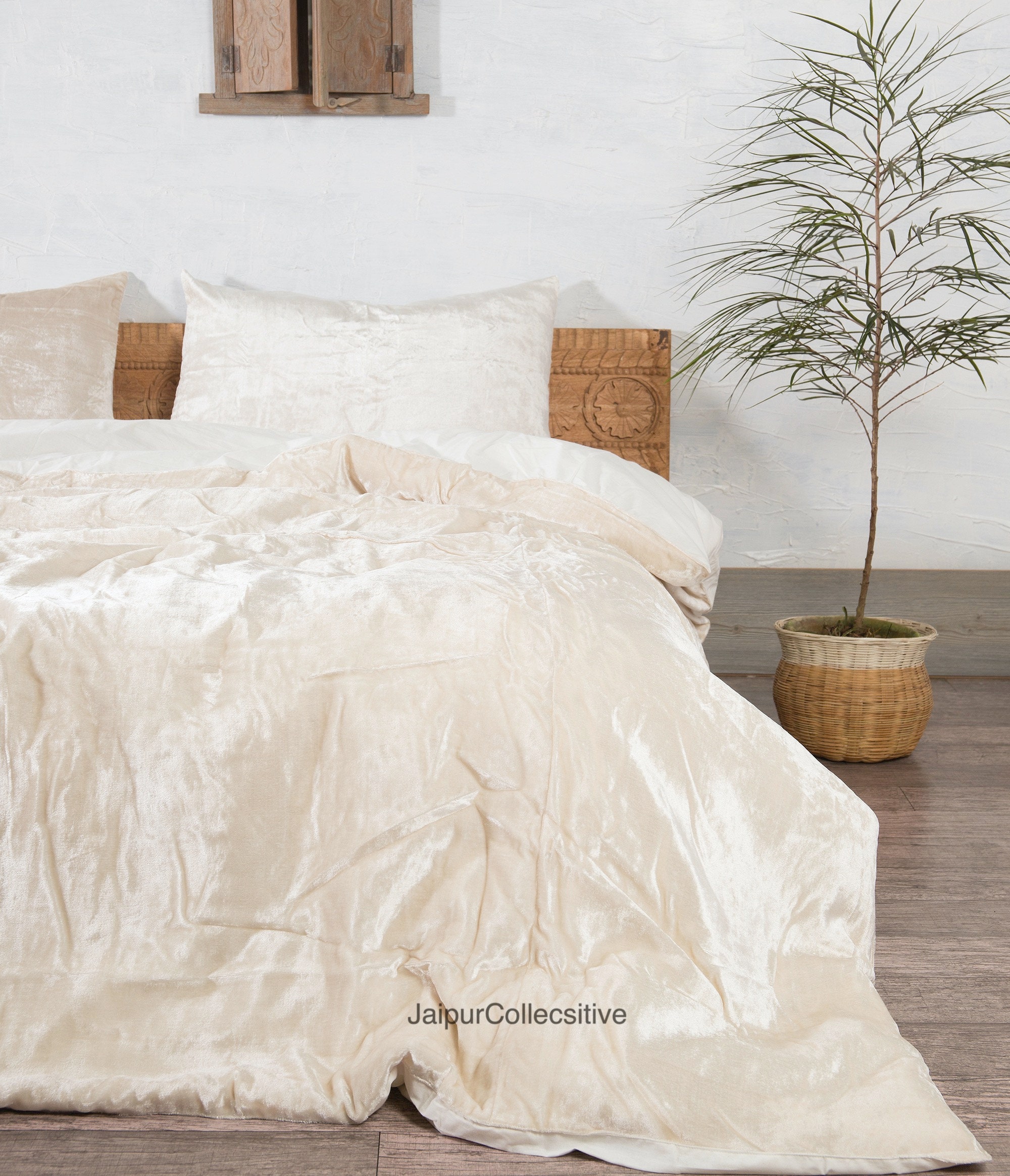 Ivory Velvet Duvet Cover Comforter Cover Full UO Bedding Etsy