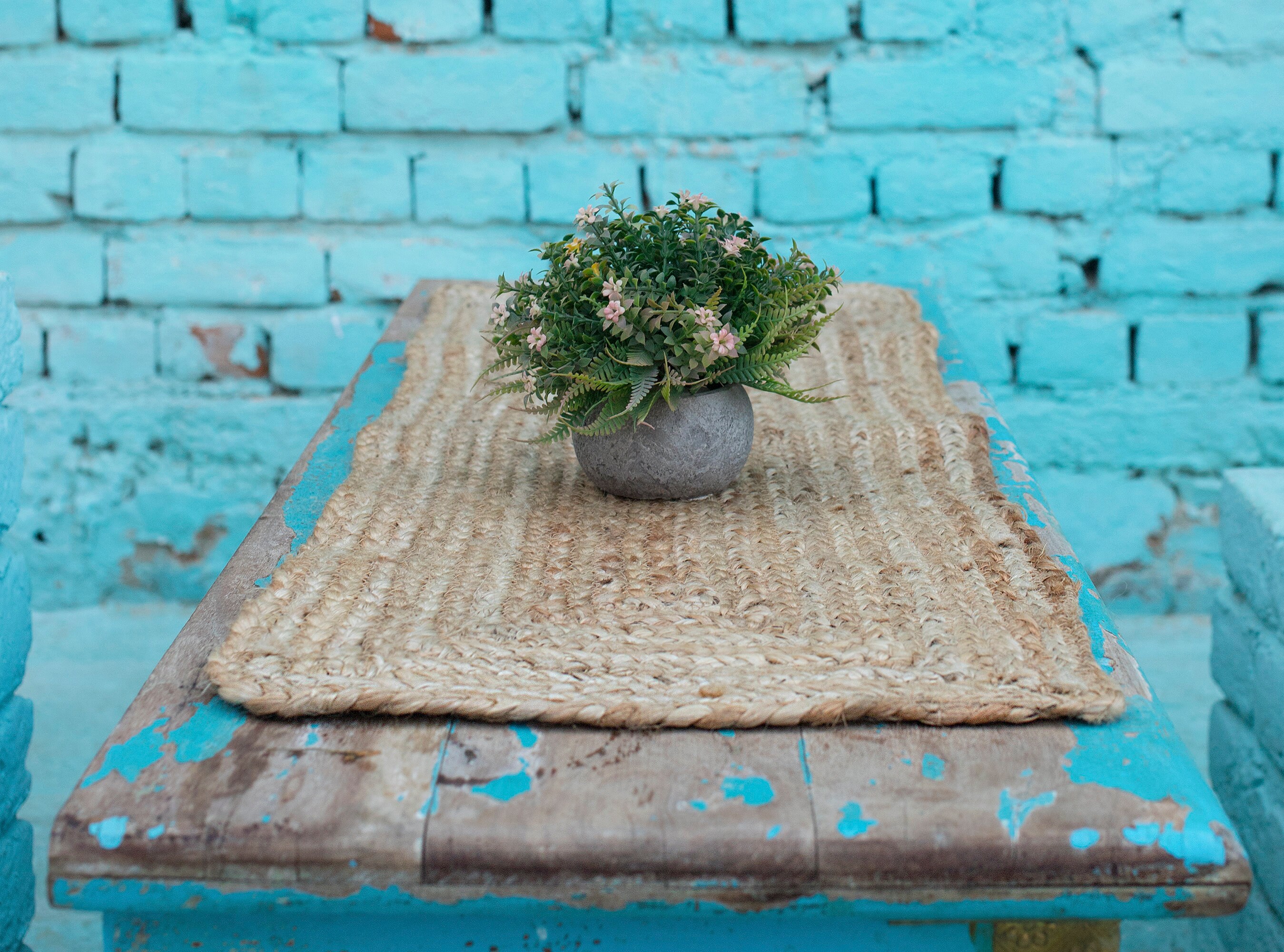 Indian Braided Natural Jute Hand Woven Table Runner Rustic Etsy