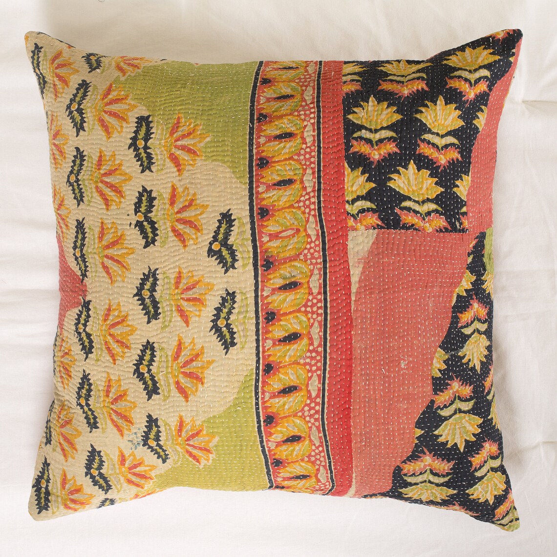 Set of 5 Pillow Vintage Kantha Pillow Covers Indian Bohemian Etsy