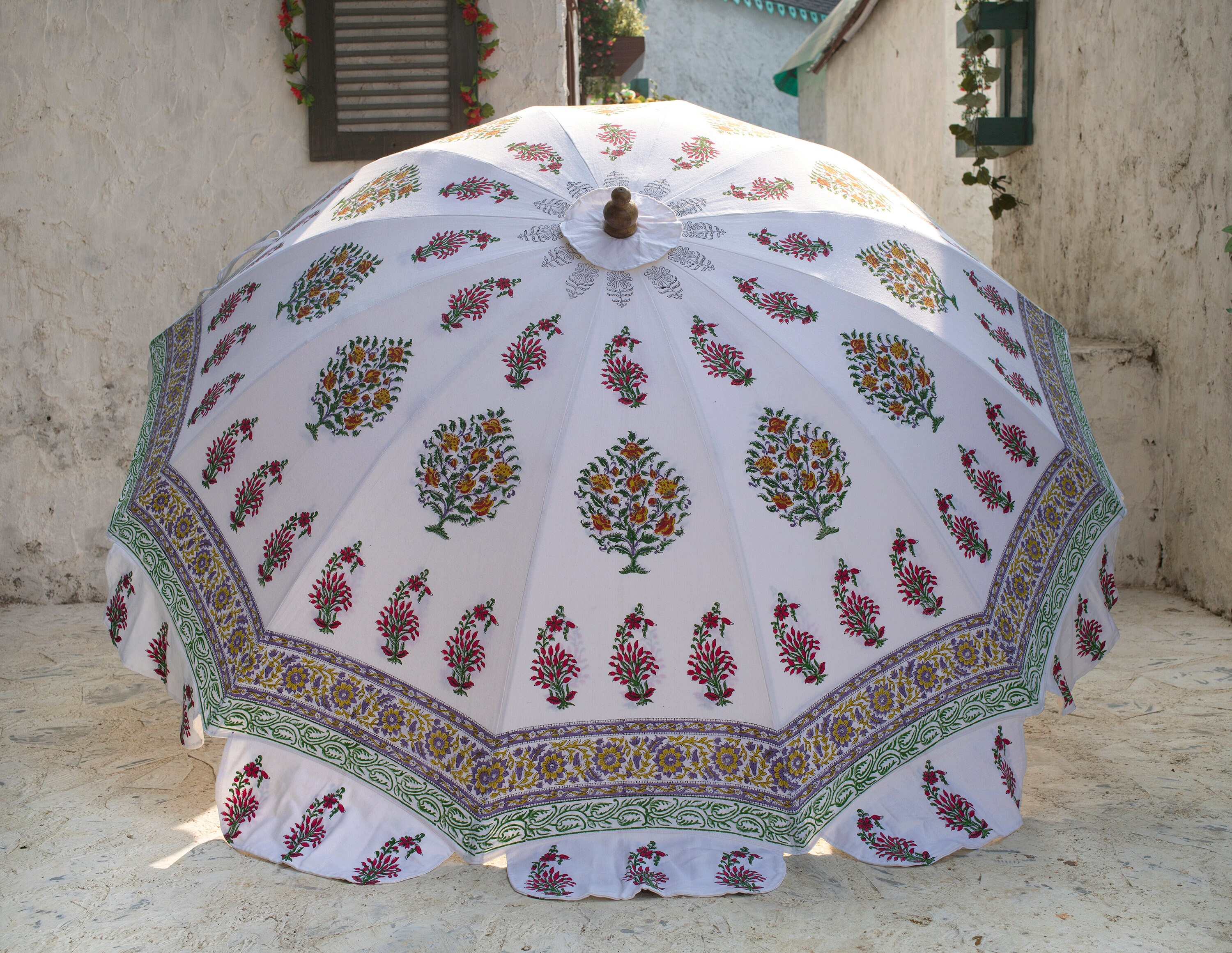 Indian Garden Umbrella Patio Parasol Sun Shade Umbrella Etsy