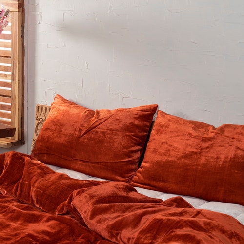 3 Pieces Set Luxury Crushed Velvet Duvet Cover Boho Bedding UO Etsy