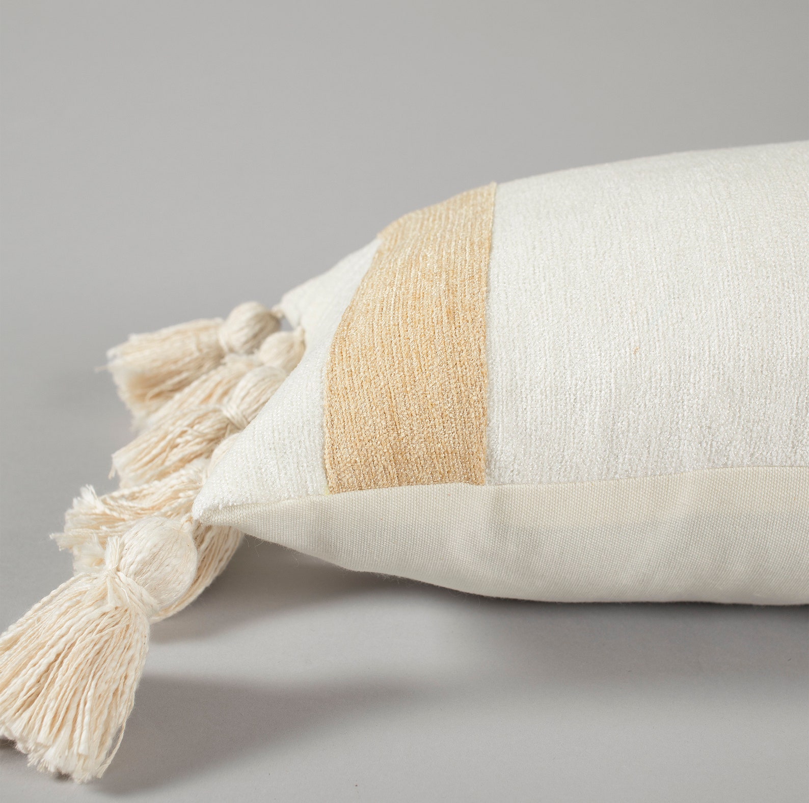 Cream Color Chenille Tassel Cotton Pillow Cover Mordern Boho Etsy