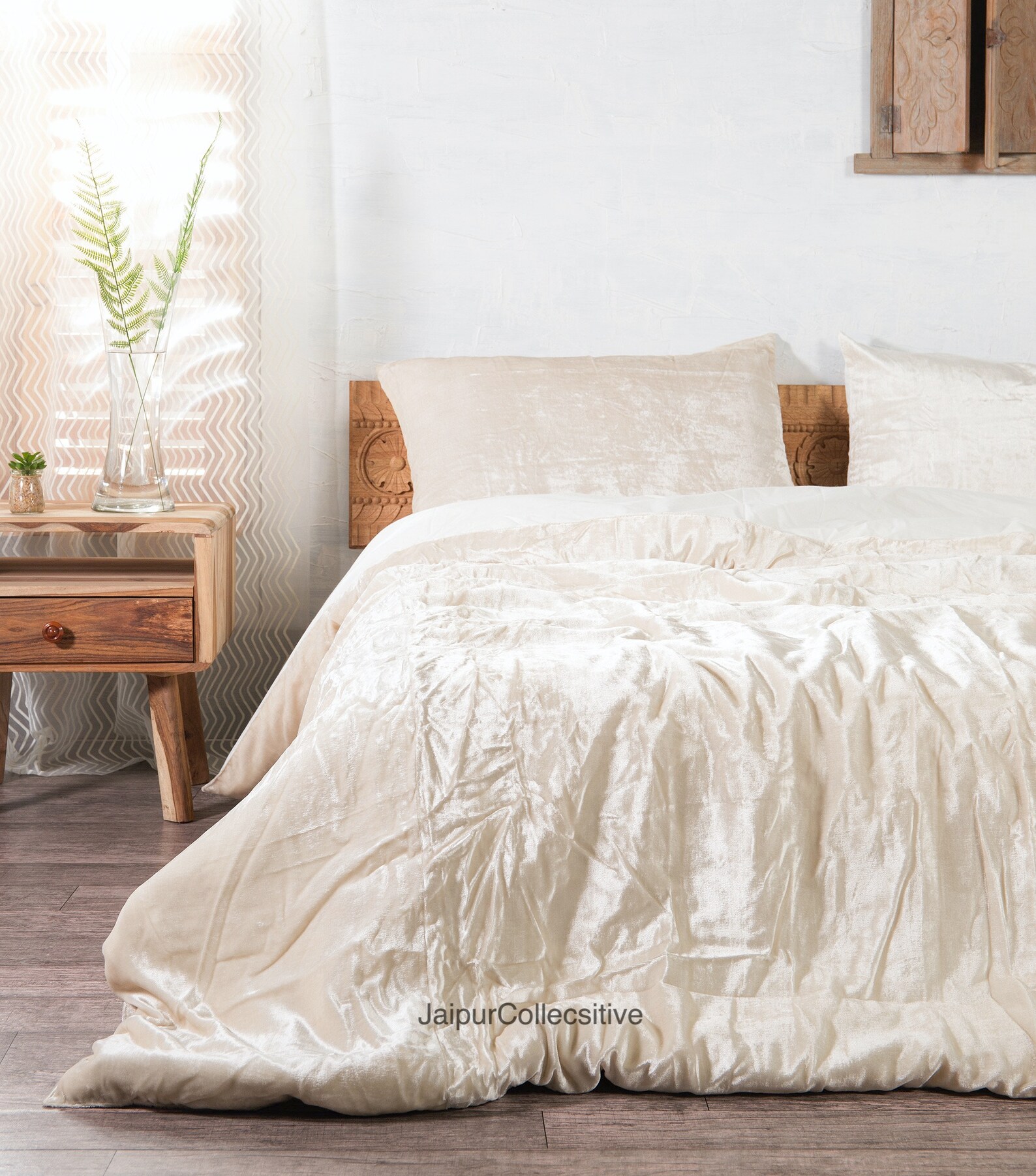 Ivory Velvet Duvet Cover Comforter Cover Full UO Bedding Etsy