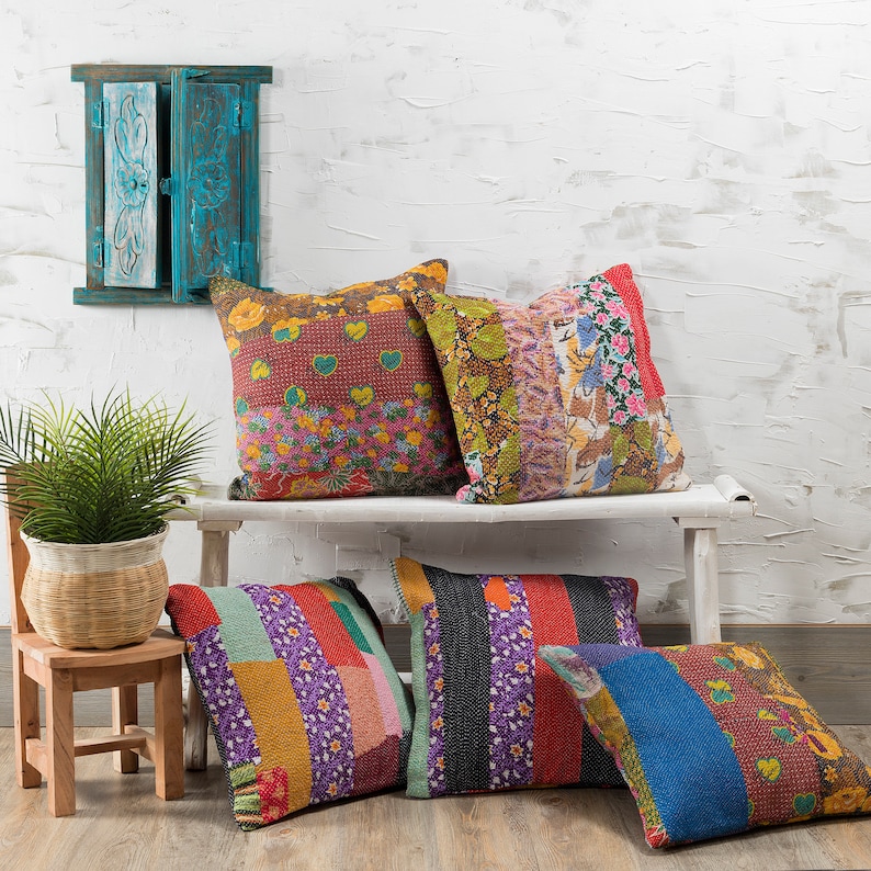 kantha pillow covers